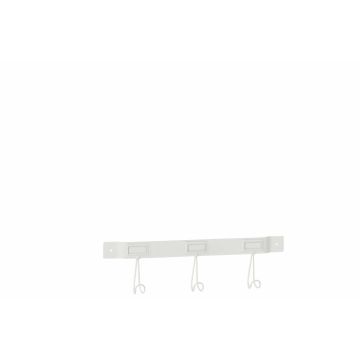 Cuier 3 Hooks, Metal, Alb, 44.5x4.5x12.5 cm