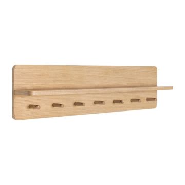 Cuier de perete în culoare naturală cu raft cu aspect de lemn de stejar Space – Hübsch Cuier de perete în culoare naturală cu raft cu aspect de lemn de stejar Space – Hübsch